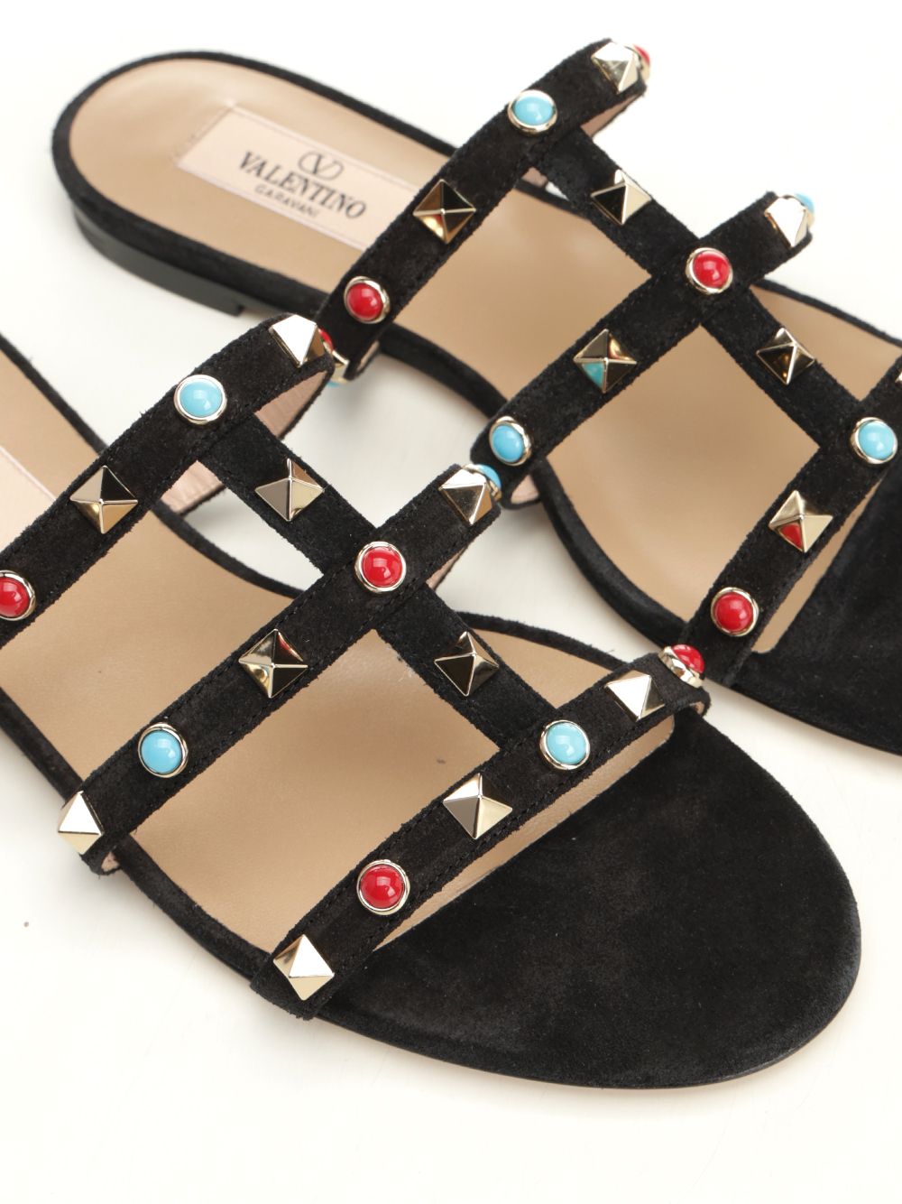 Valentino Garavani Rockstud Low Sandals Scarpe basse - Black | 0e001d8a5ba324fe3b587c2301b65a33af6f495b