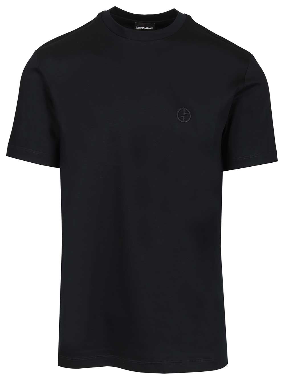 Giorgio Armani Cotton T-Shirt - Blue | 6b6dd924aa03ea8c7429d0f403d2a4e5541adb83