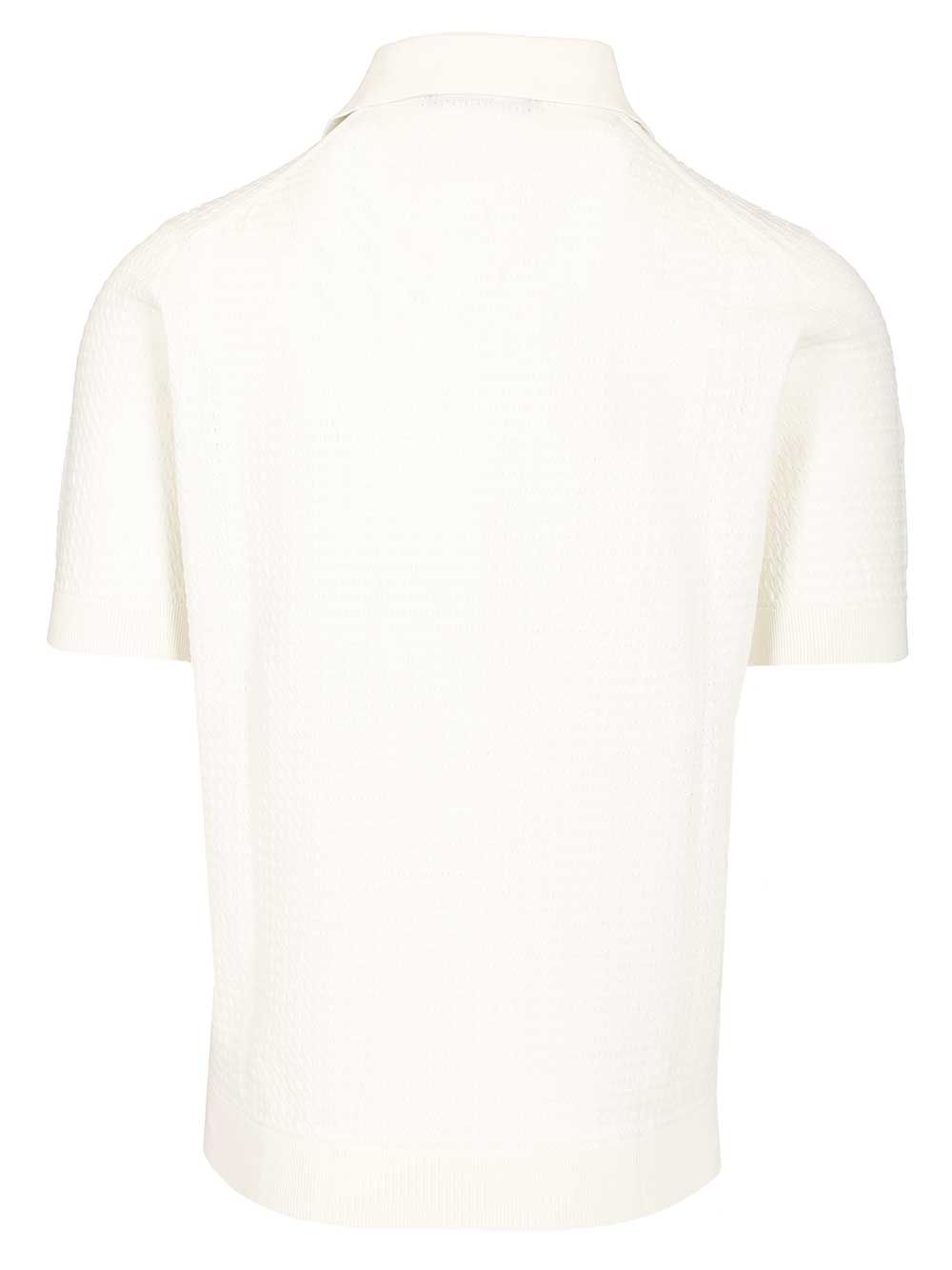 Filippo De Laurentiis Cable Knit Polo shirt - White | 2a2ad7ba5cbea0e6596558b2e943fb6b28e4ba88