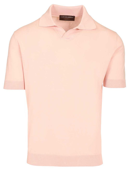 Cotton Crepe Polo Shirt Rose