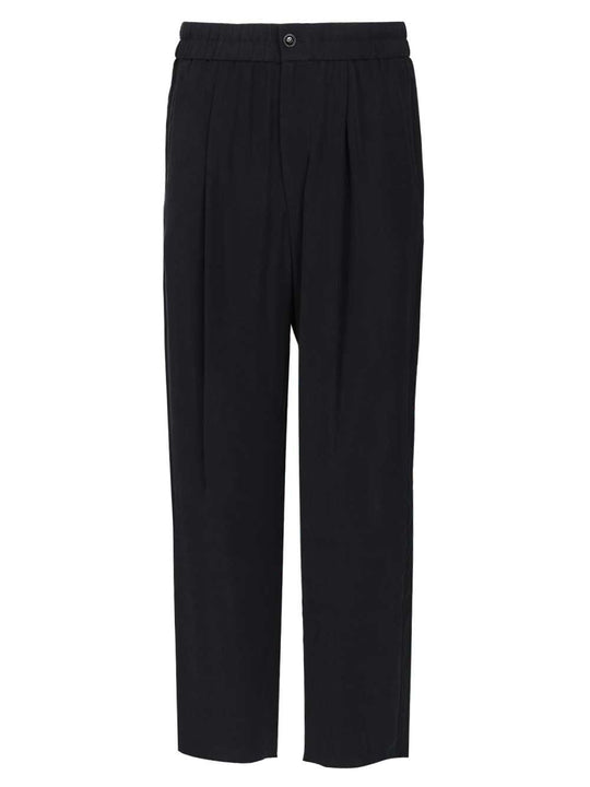 With Elastic Waist Trousers Blue