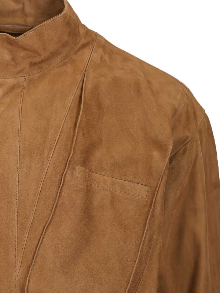 Giorgio Armani Suede Jacket Jackets - Beige | 010682a6ae96351c2037aca68461ac07503af5be