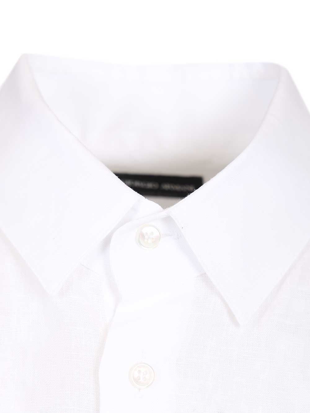 Giorgio Armani Classic Linen Shirt Shirts - White | 53071b8b3da10caf3c79ae63e264eb80aecfa61b