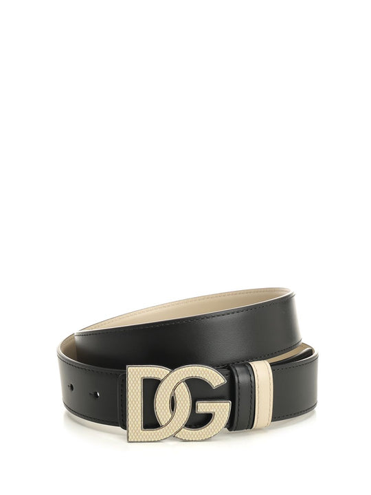 Belt With Dg Logo Buckle Belts Black