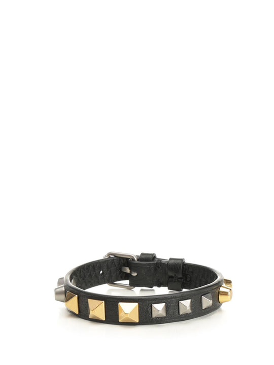 Rockstud Leather Bracelet Jewelry Black