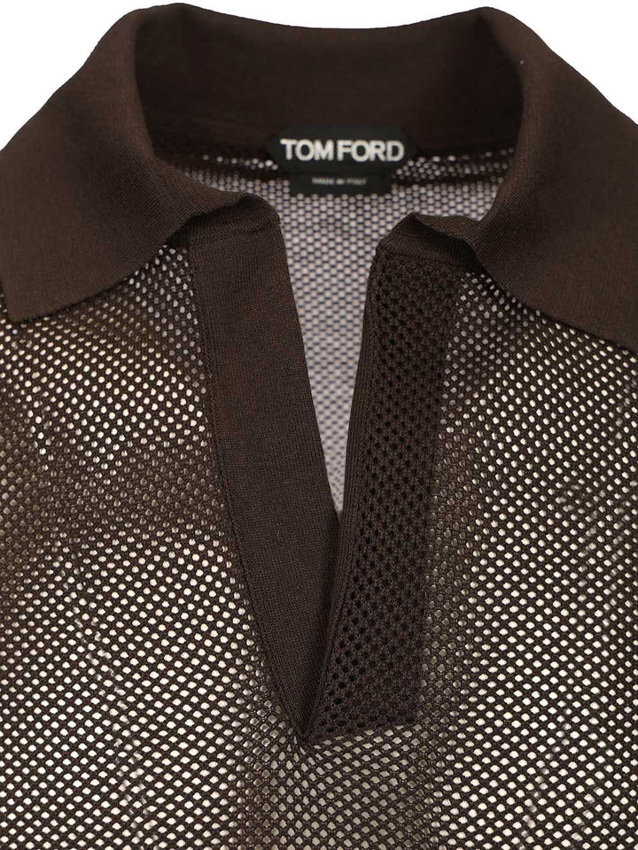Tom Ford Knitted Polo shirt - Brown | 1cc1abfa67337312b487504927504373e48faa4a