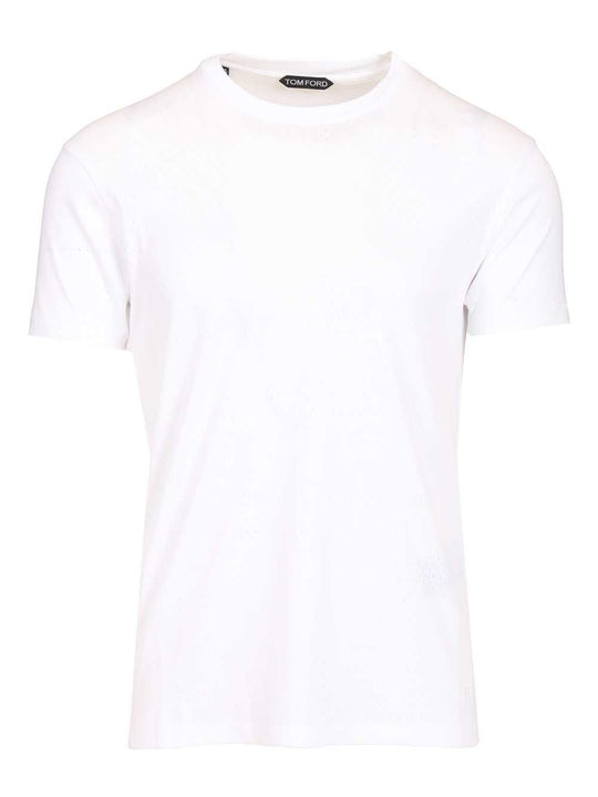 Perforated Ribbed T-Shirt White