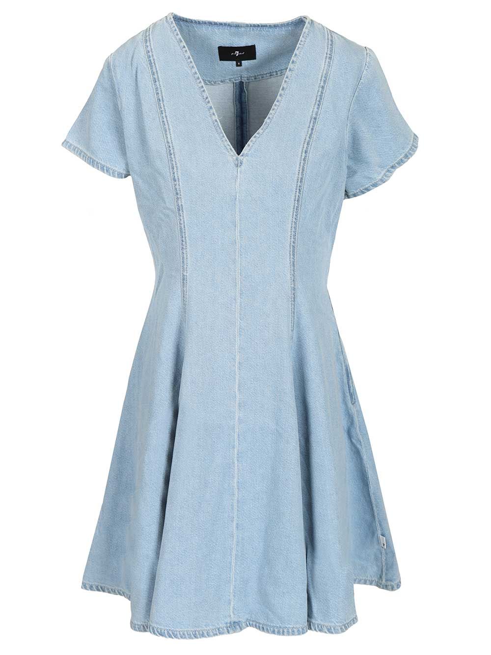 7 For All Mankind Flared Dress Dresses - Light blue | 75295eaea1fb1bbf2111eb36cc1612b7e8a1f8e5