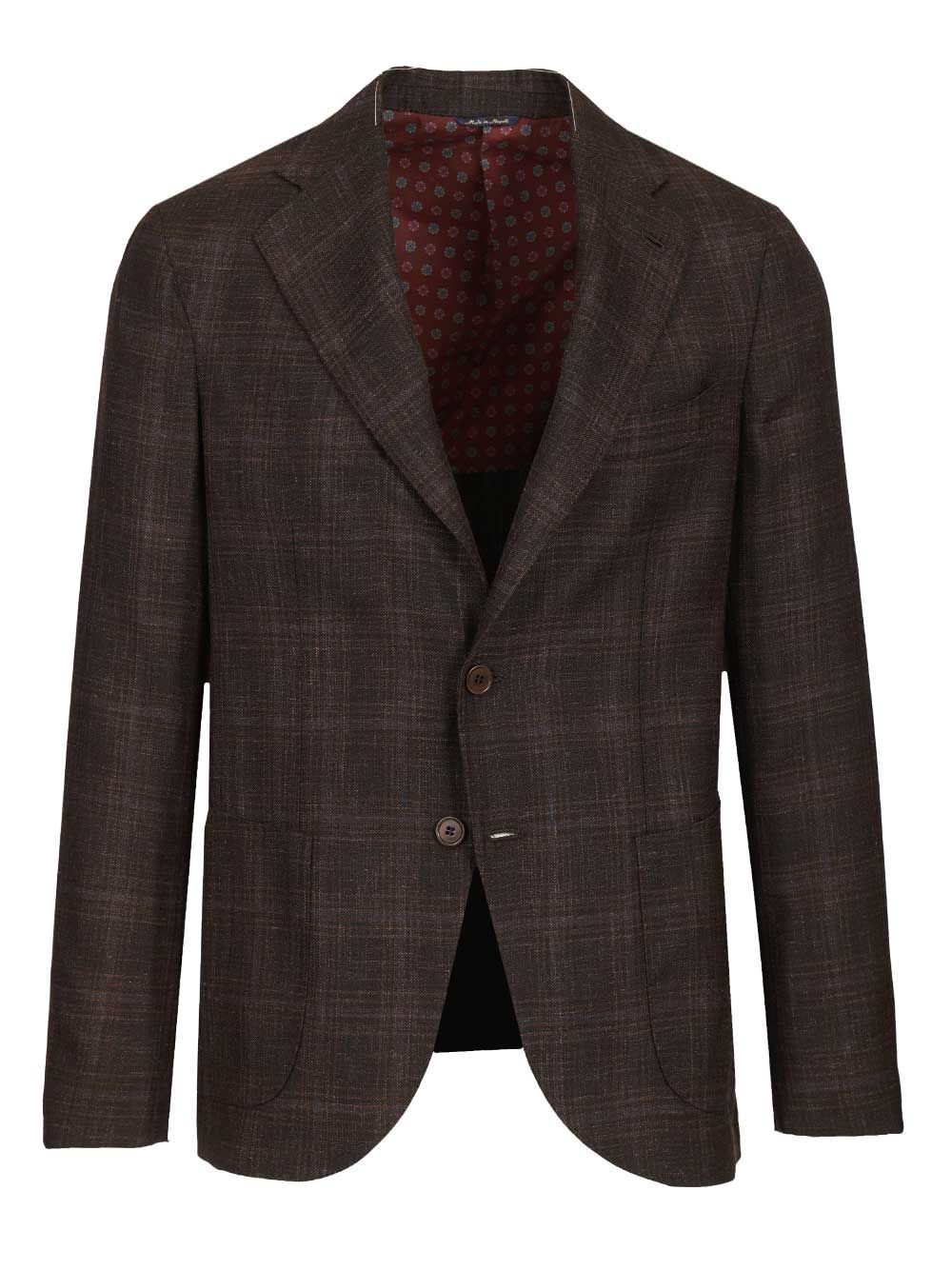 Al Duca D'Aosta Single-Breasted Check Blazer Jackets - Brown | d1933b0b284c6a2764fd876b5afb0db5a8aefa48