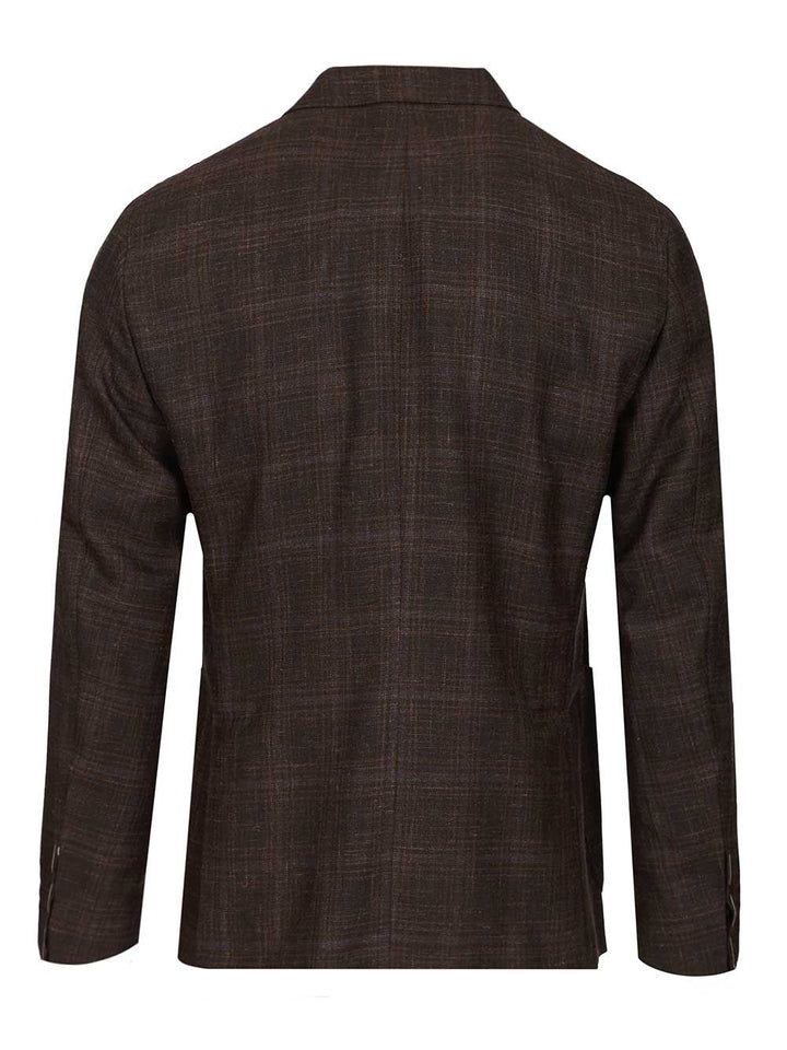 Al Duca D'Aosta Single-Breasted Check Blazer Jackets - Brown | 00bf35dac850fde52fb0e803c56d6545bb5f33f2