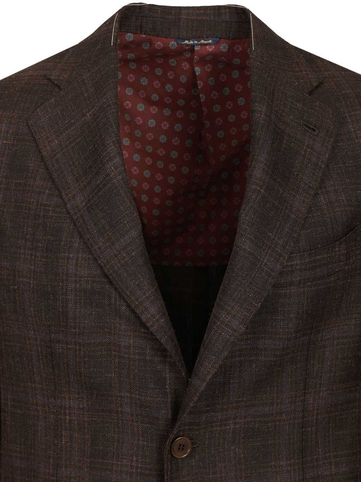 Al Duca D'Aosta Single-Breasted Check Blazer Jackets - Brown | e94218e783e0e396e7987fda1cfb19d3e085faff