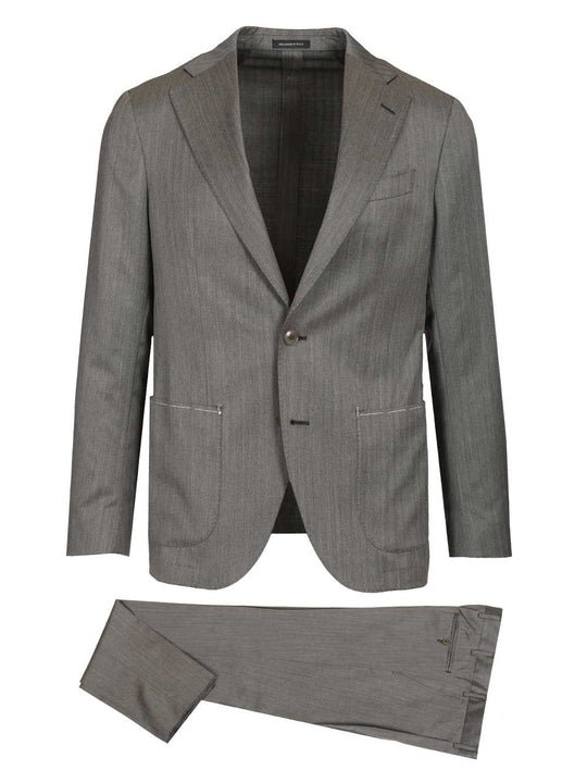 Single-Breasted Suit Dresses Grey
