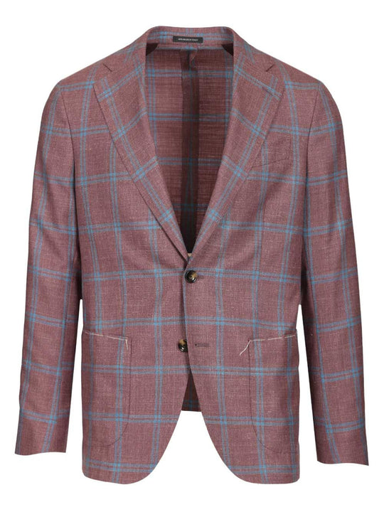 Unlined Check Blazer Jackets Bordeaux