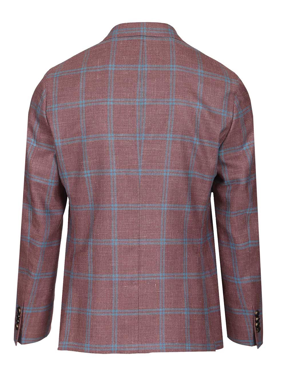 Al Duca D'Aosta Unlined Check Blazer Jackets - Bordeaux | 3cdf34b2a3a31f8cffe7bb02f88acb7e08a38cab