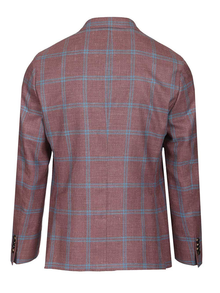 Al Duca D'Aosta Unlined Check Blazer Jackets - Bordeaux | 3cdf34b2a3a31f8cffe7bb02f88acb7e08a38cab