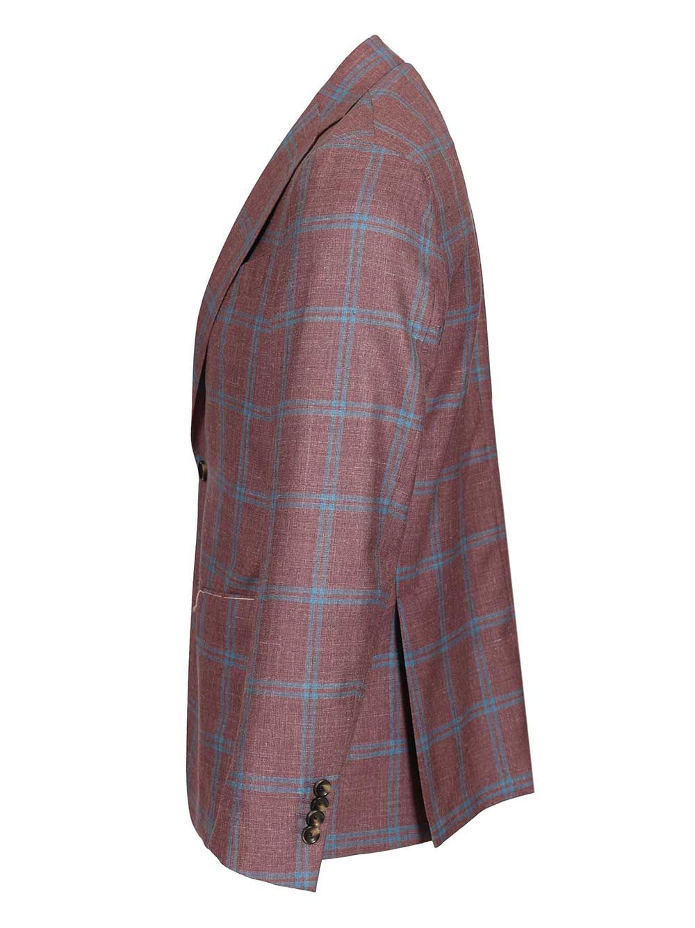 Al Duca D'Aosta Unlined Check Blazer Jackets - Bordeaux | 6c61ce6cf2fd92ede4677d52c833c9466241f3e7
