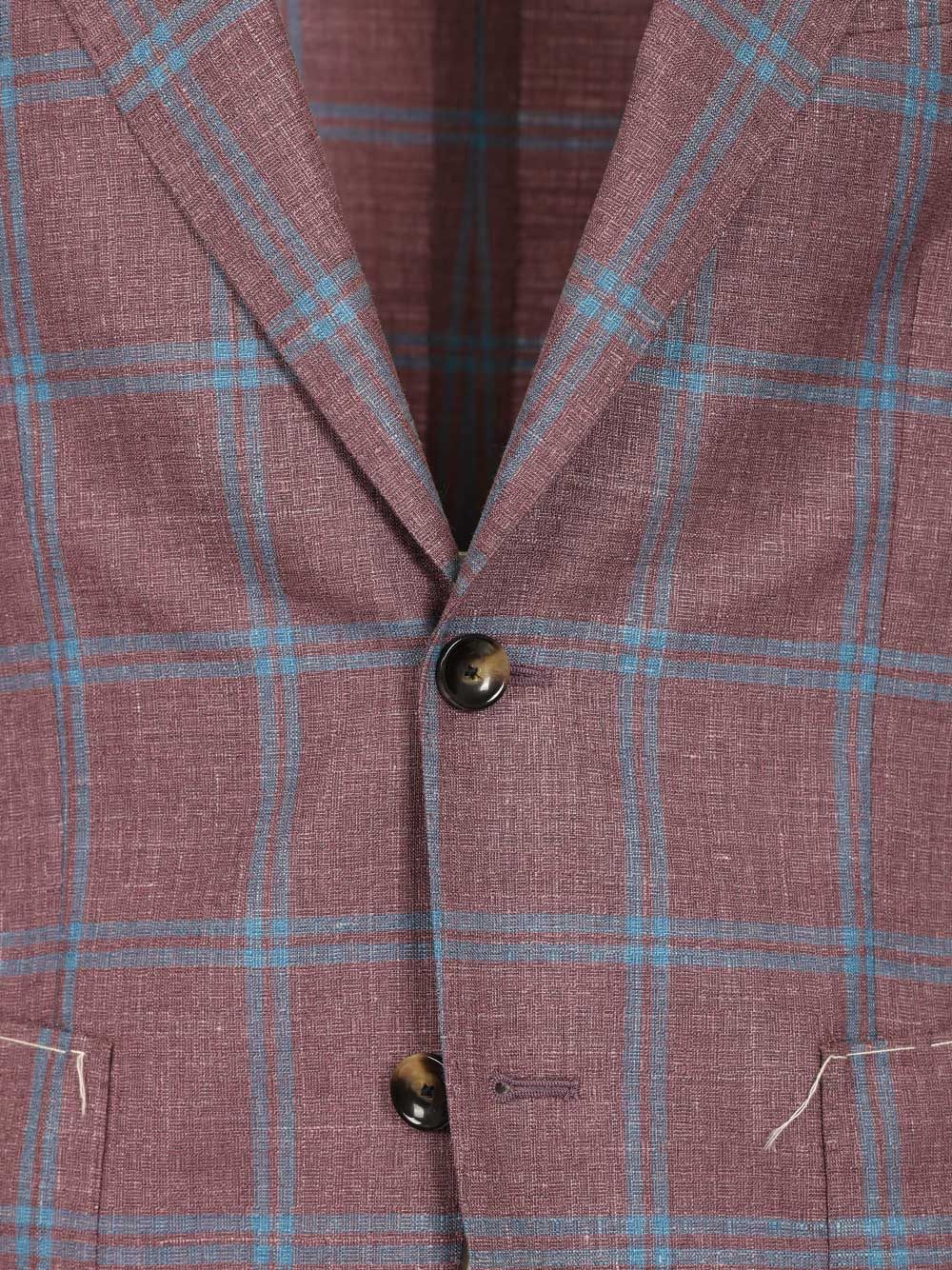 Al Duca D'Aosta Unlined Check Blazer Jackets - Bordeaux | 5eeab2f80124a7b1458537f7a96176cb11dc9b46