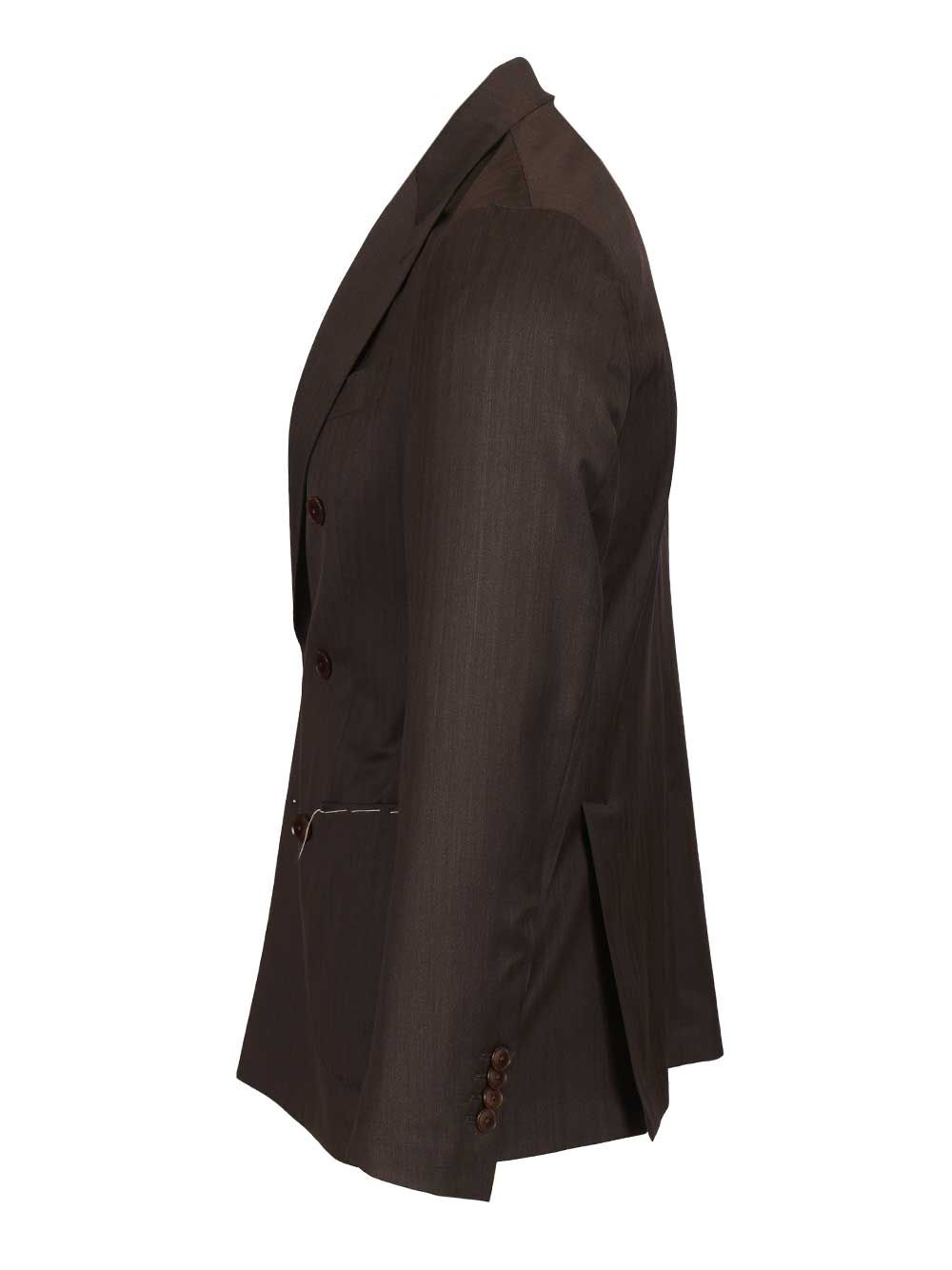 Al Duca D'Aosta Double-Breasted Herringbone Suit Dresses - Brown | ed926f8ce5876a2fb876208ea8083aa9f7d07227