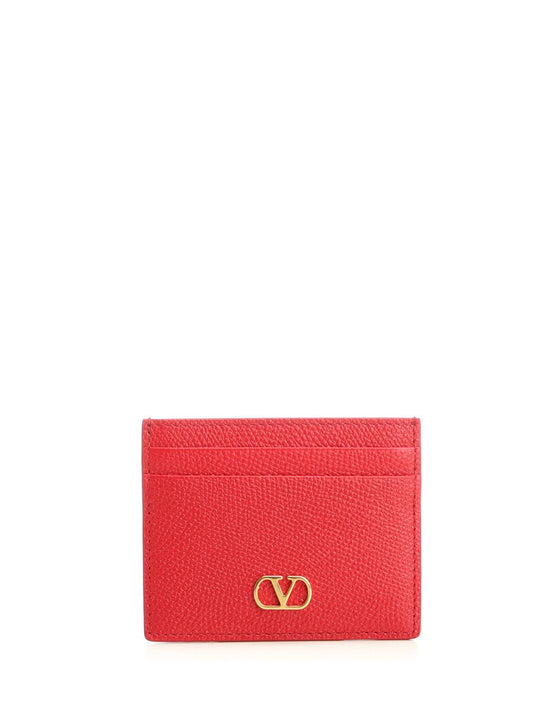 Vlogo Signature Card Holder Small Leather Goods Red
