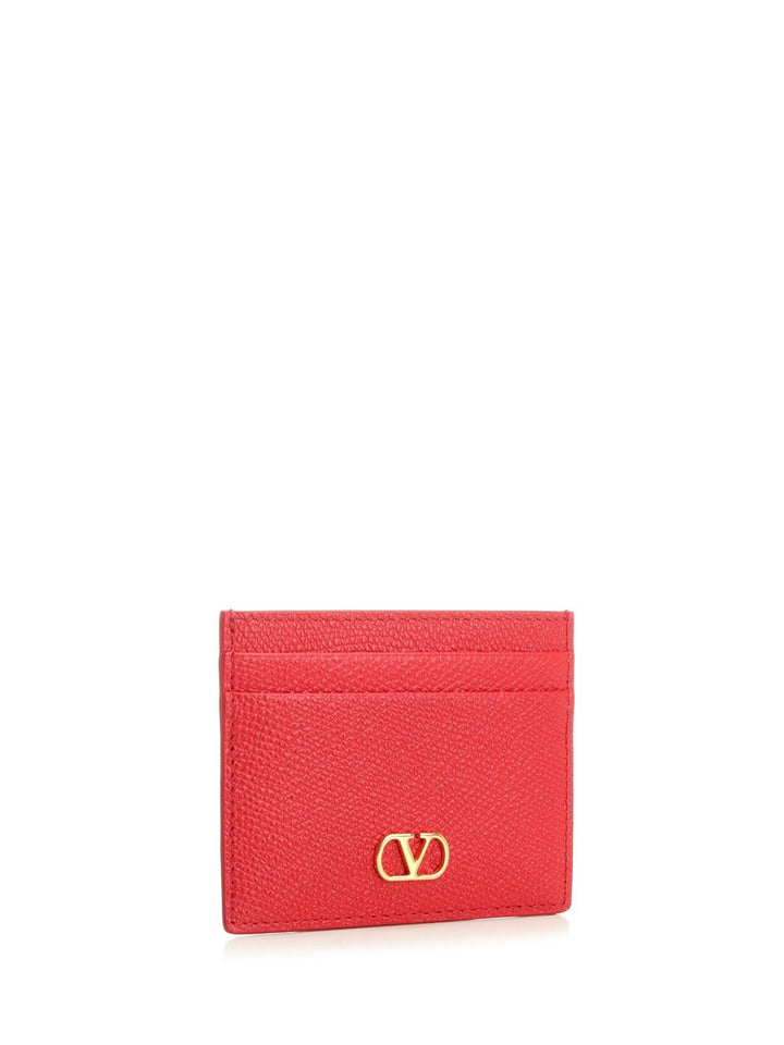 Valentino Garavani Vlogo Signature Card Holder Small leather goods - Red | d66abfdc3e4c6aac24cc8ac55be3c2401145a243
