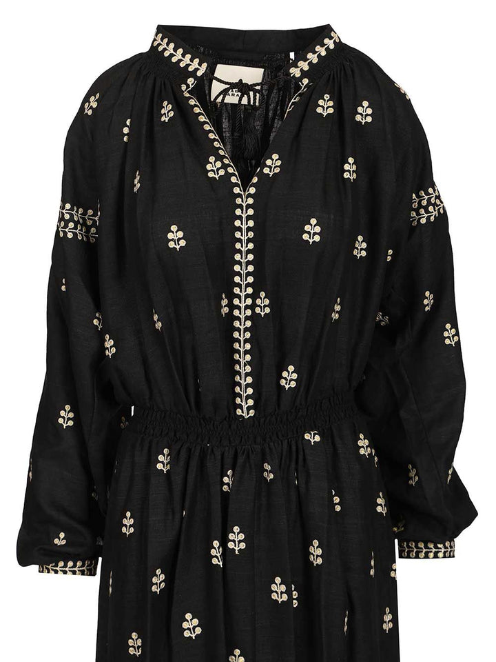 Isabel Marant Tussar Silk Dress Dresses - Black | ba7a6c58592b45a61bbbb9b41a3b50a217d21332