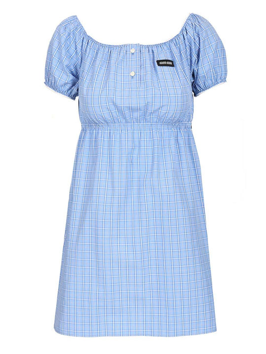 Mini Dress In Cotton Poplin Dresses Light Blue