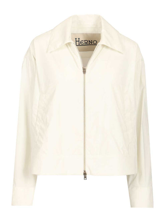 Short Jacket In Stretch Nylon Jackets White
