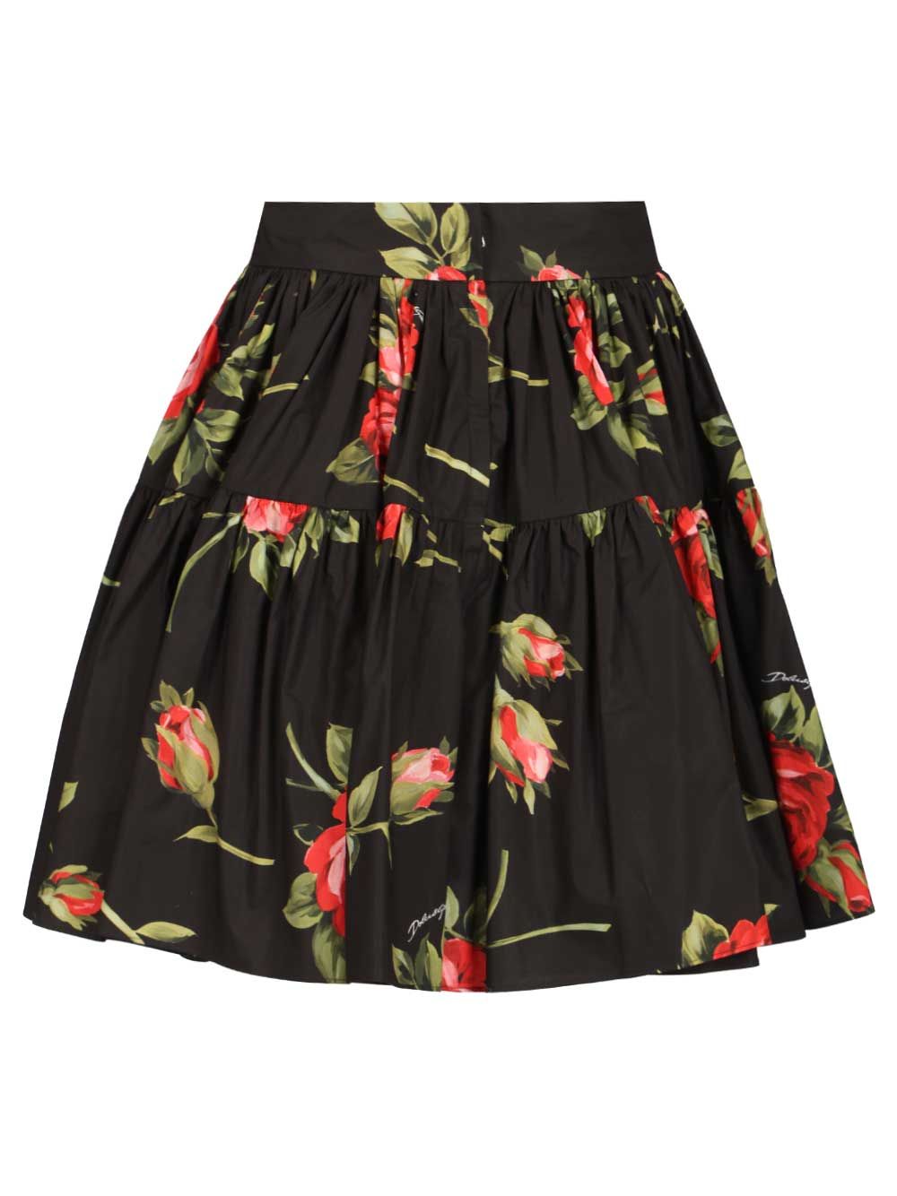 Dolce & Gabbana Short Skirt With Rose Bouquet Print Skirts - Black | 1c059ceee64445926a8fa13f17e623ea714a91fd