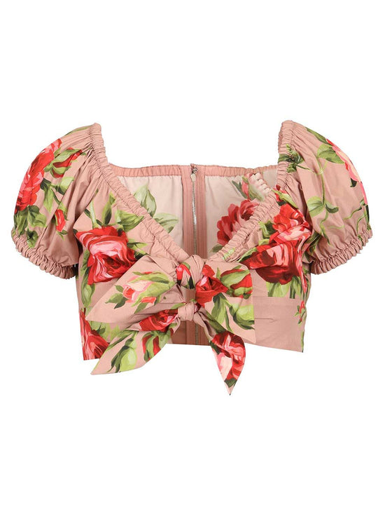 Rose Bouquet Print Top Tops Rose
