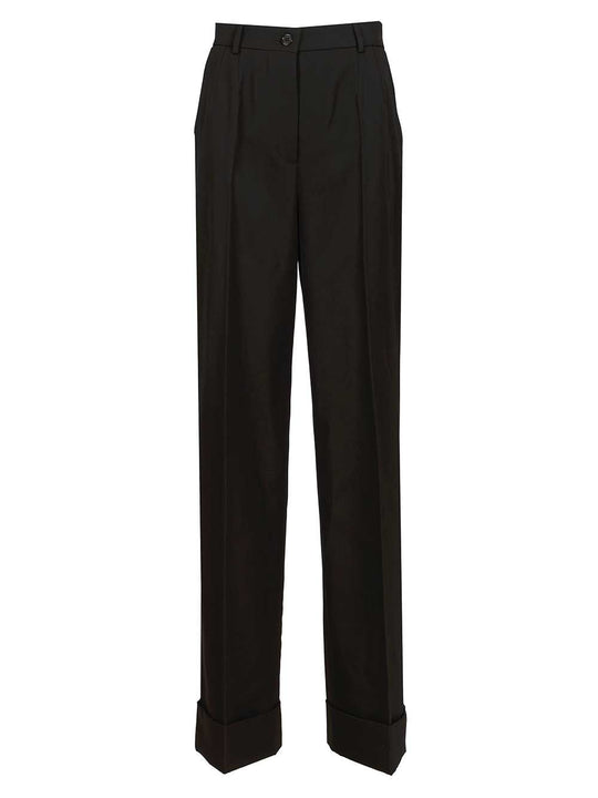 Wool Gabardine Trousers Black