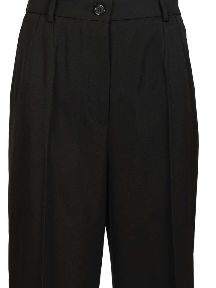 Dolce & Gabbana Wool Gabardine Trousers - Black | bc9b13f4cfb7f1b50215ba925b98c43fa34fca1d
