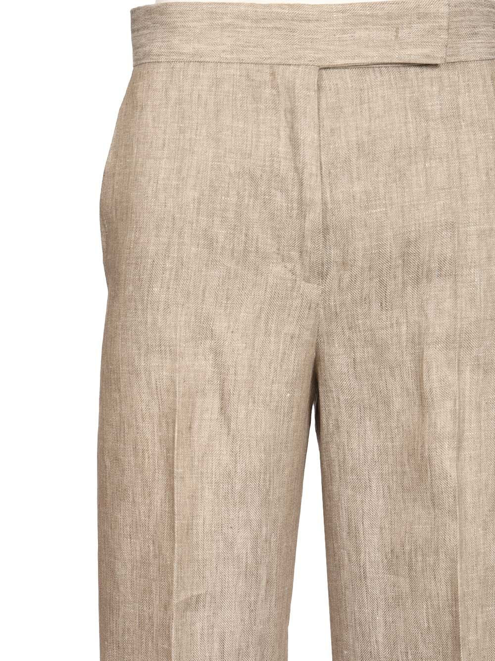Max Mara Chevron Linen Batavia Trousers - Beige | 0ef99fc882af04bbe2bf6010511e88d5370f05d6