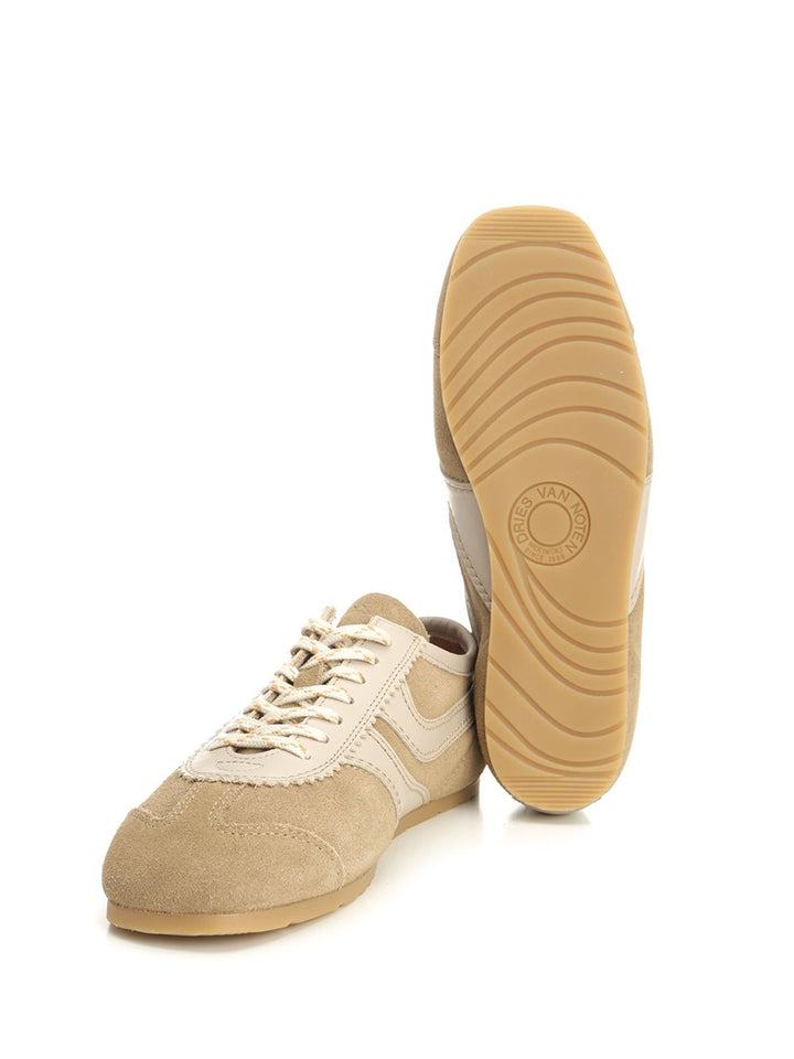 Dries Van Noten Leather And Suede Sneakers - Beige | e3f3e31e82b9cf82c0ddfd68b170077c70d80df7