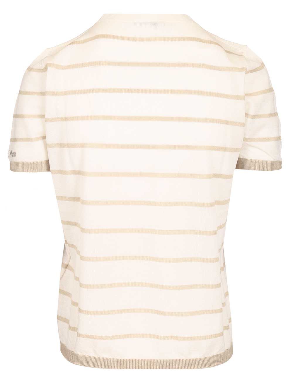 Max Mara Favetta Sweater In Cashmere And Silk Blend T-Shirt - Beige | 13254b946ea082906d77d09ca10c76d5784d6ae0