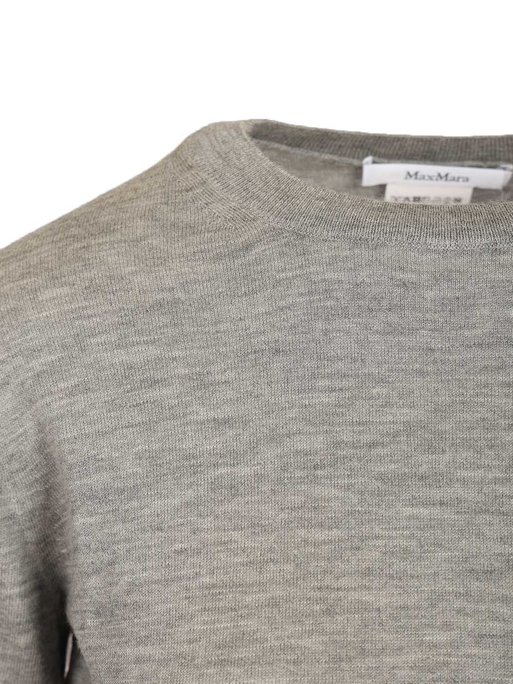 Max Mara Cashmere Crew Neck Sweater Knitwear - Grey | 9bd438909ea5daf20a69b3e4df41dfee5ba95fa3