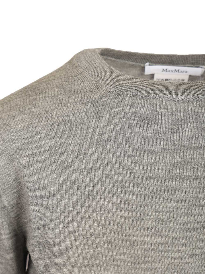 Max Mara Cashmere Crew Neck Sweater Knitwear - Grey | 9bd438909ea5daf20a69b3e4df41dfee5ba95fa3