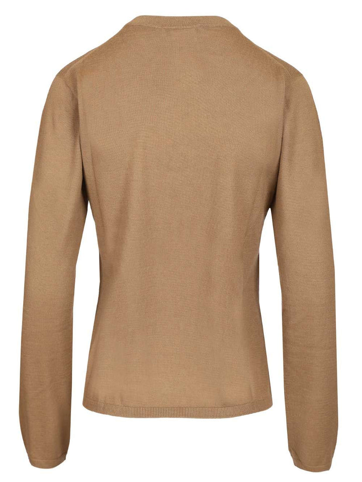 Max Mara Cashmere Crew Neck Sweater Knitwear - Brown | 35ea31babfe7258518368da65d6a54fed01fbfe6