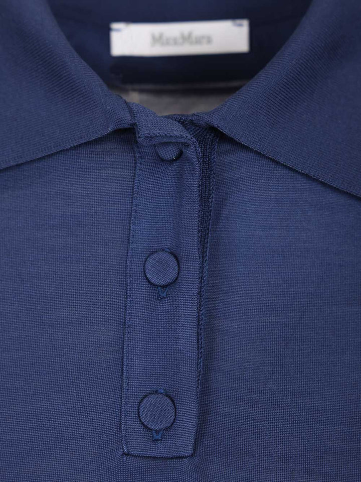 Max Mara Silk Jersey Polo shirt - Blue | f82b5cc98836b7d5a2438832d3ab2b0717ffbe52