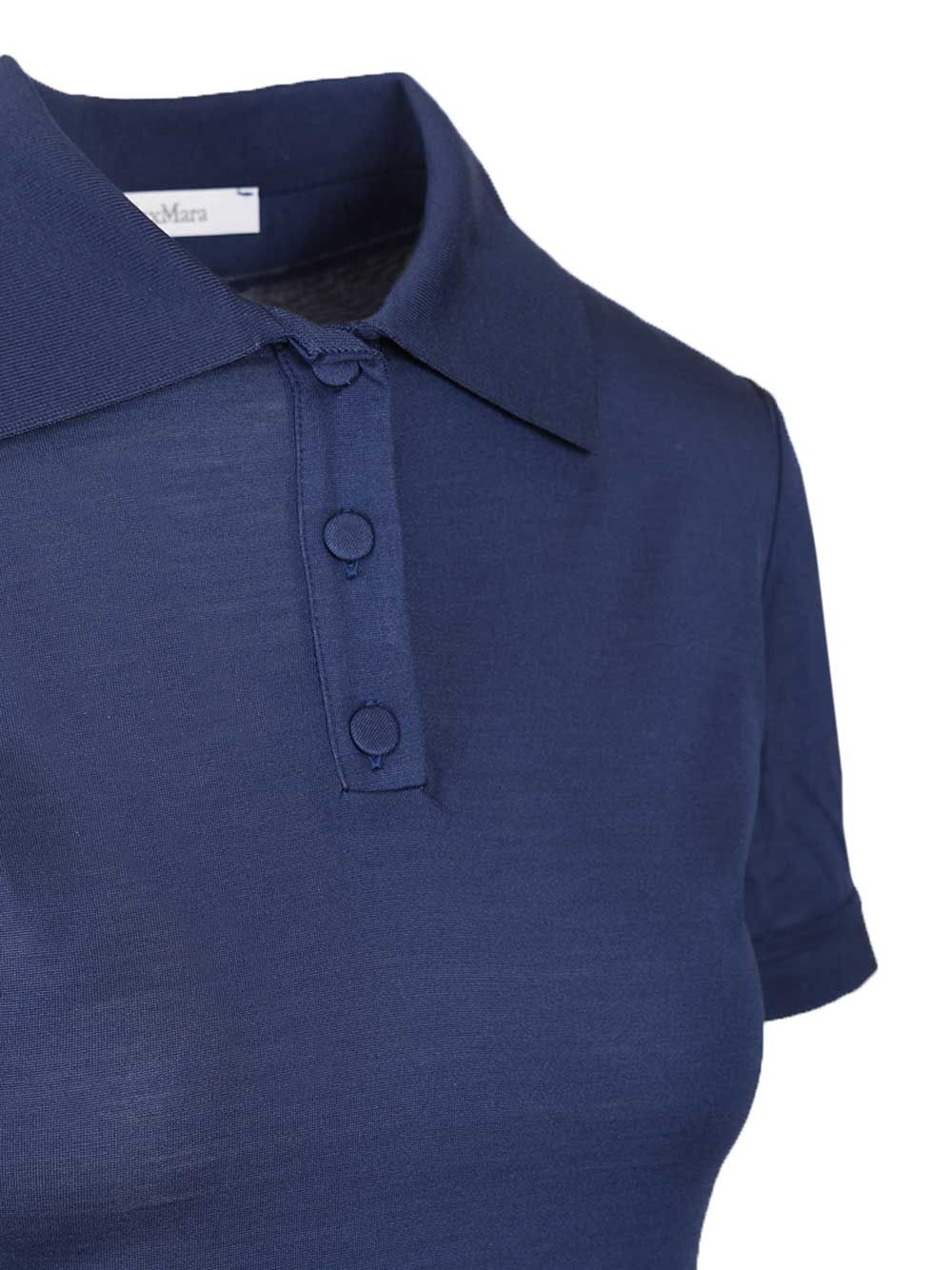 Max Mara Silk Jersey Polo shirt - Blue | 03d60488d746e1ef9936c610bbcfd58ea0063857