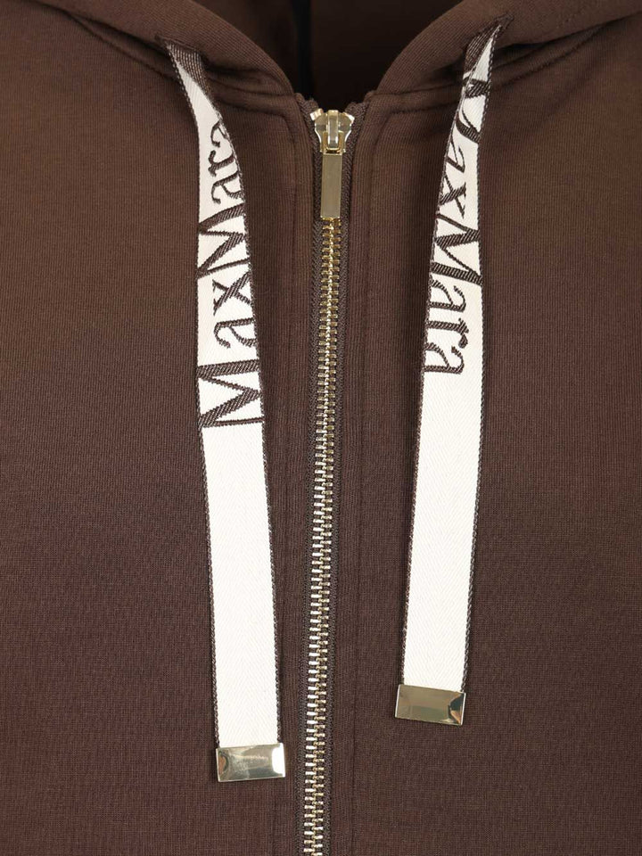 'S Max Mara Technical Jersey Zip-Up Sweatshirt Sweatshirts - Brown | 04da91b8e753bee94513534a485a5a849fedb540