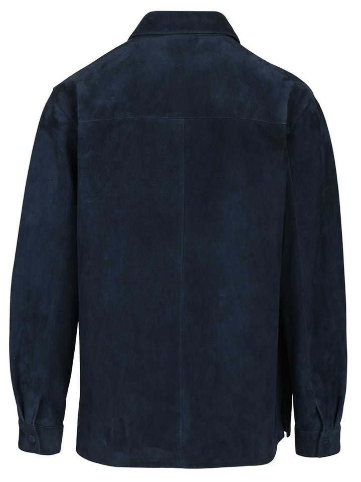 Valentino Garavani Suede Caban Jackets - Blue | b6f68476d55759ad680d264de8c38d7d6928af34