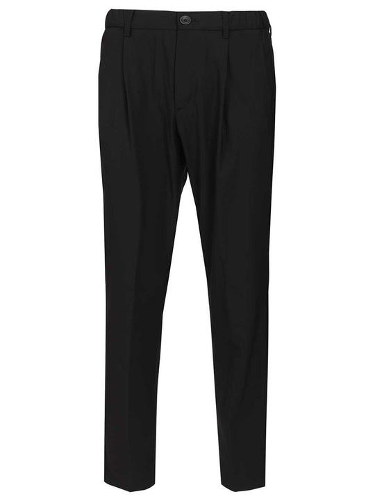 Stretch Wool Blend Trousers Blue