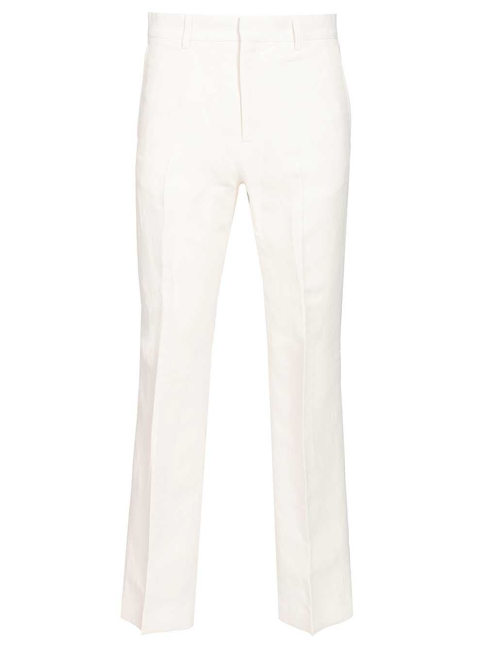 Ami Straight Fit Trousers - White | ed67a4e81a6eb54c18e77ca29eaae1ed9ac89ba2