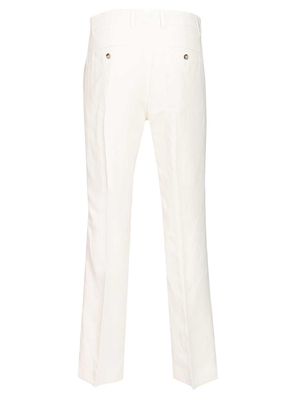 Ami Straight Fit Trousers - White | 7b20cbfc192e92eb9fcc30232c09d374d48d3729