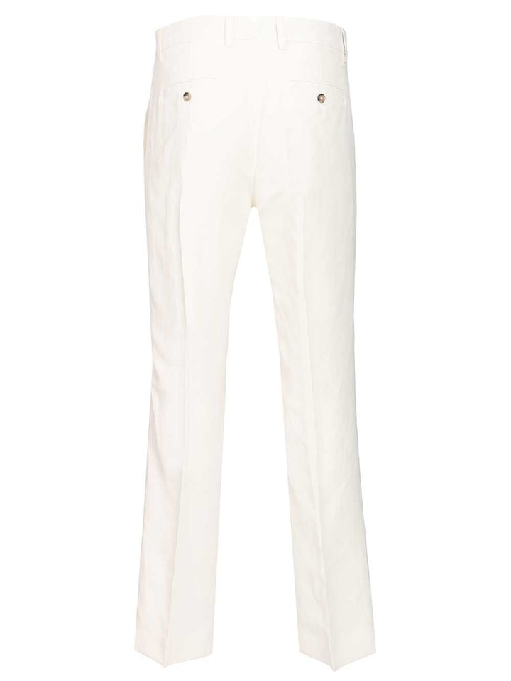 Ami Straight Fit Trousers - White | 7b20cbfc192e92eb9fcc30232c09d374d48d3729