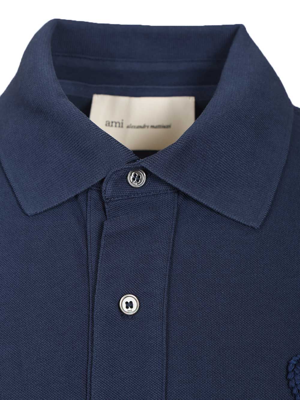 Ami Ami De Coeur Polo shirt - Blue | 9c927d7f786d0c46ca7bbf8a3c326b8662046b37