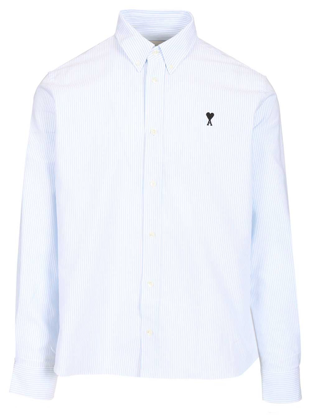 Ami Classic Striped Shirt Shirts - Light blue | 5538de1952e376061ea6cdee2b09794bf17fddd6