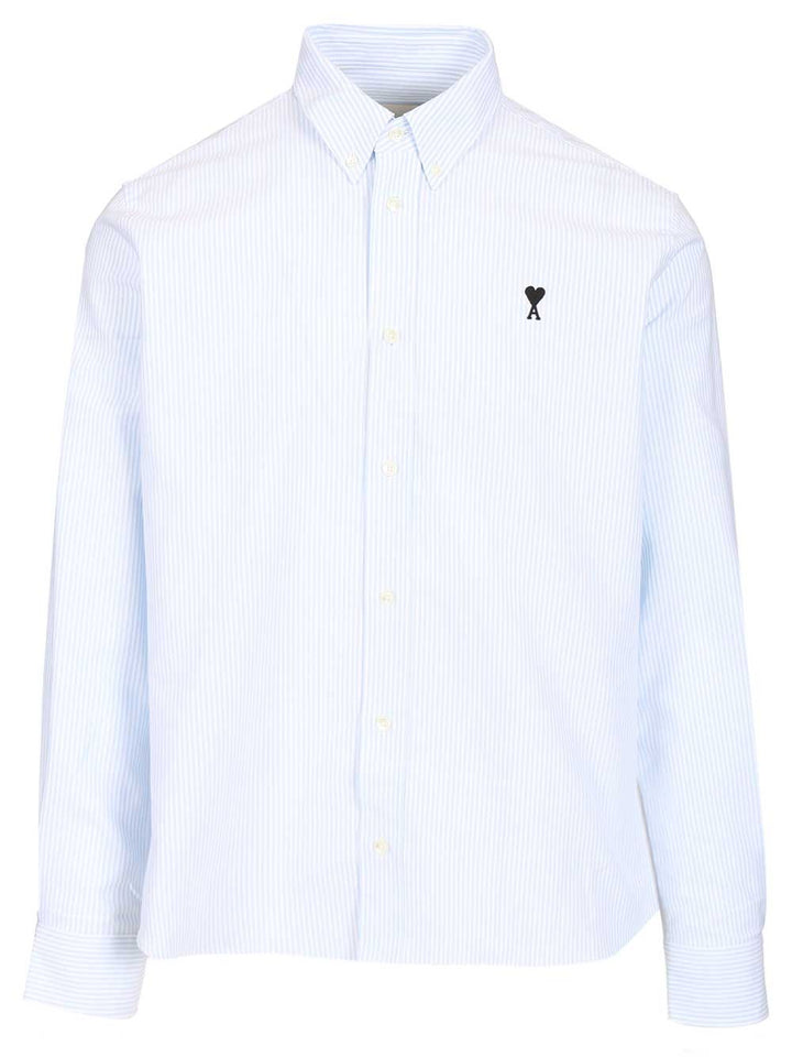 Ami Classic Striped Shirt Shirts - Light blue | 5538de1952e376061ea6cdee2b09794bf17fddd6