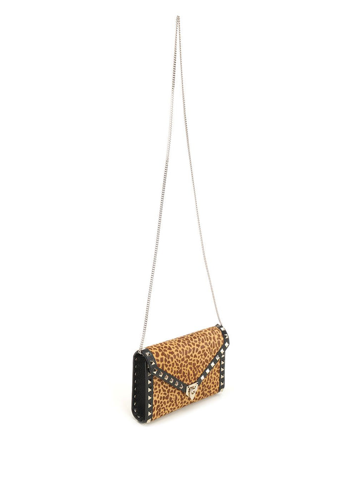 Valentino Garavani Rockstud Mini Pony Skin Shoulder Bag Small leather goods - Brown | e02ad2ae7d52256d3f994799462750cd31c5ec2b