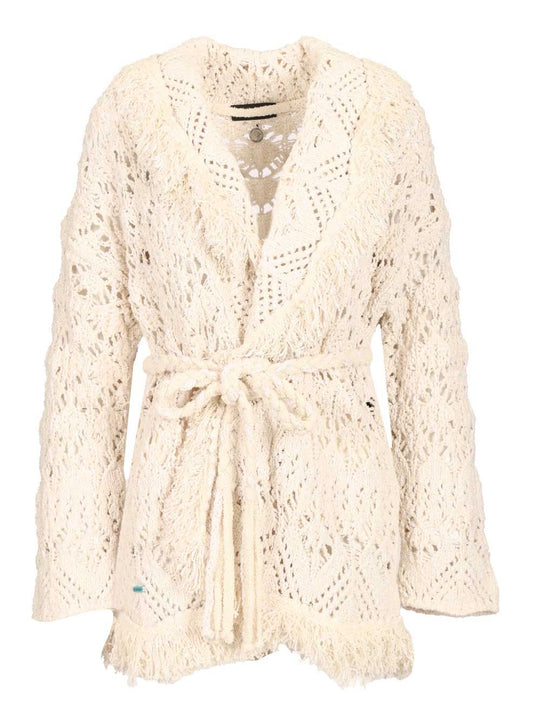 Lagoon Romance Cotton Blend Cardigan Knitwear White